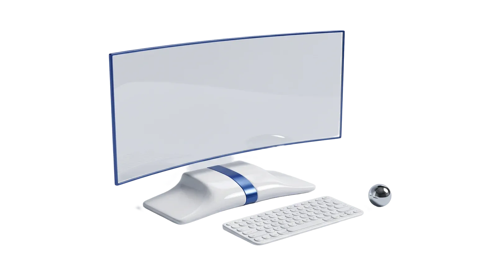Estação de trabalho com monitor, teclado e mouse