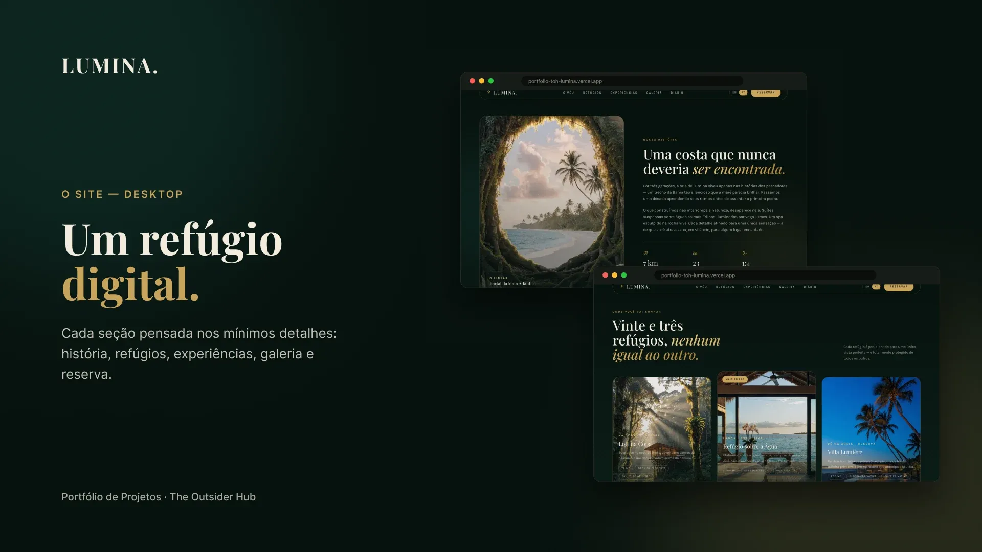 Slide “Um refúgio digital.” com a página no computador